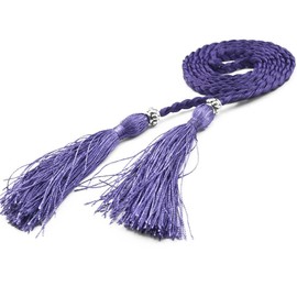 MoYoTo® Women's Fashion Bowknot Thin Braided Belt for Dress with Tassel (Multicolor) (Purple)