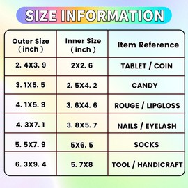 EIOFG Packaging 100PCS Holographic Mylar Bags(4.3 * 7.1inch), Smell Proof Resealable Bags with Clear Window, Party Favor Bag Great for Candy, Samples