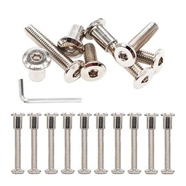 cSeao 12-Pack M6x50mm Allen Rivet Bolts Rivets Cap Nuts for Furniture Connecting Nickel Plated