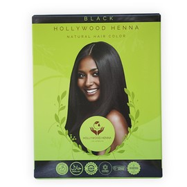 Hollywood Henna Hair Color Kit (Black) Organic Color Hair Beard Dye (Pack of 1-100g) Henna Based Hair Colors with Pure Herbs Free Chemicals Long Lasting Natural Hair Dye for Men & Women Gift