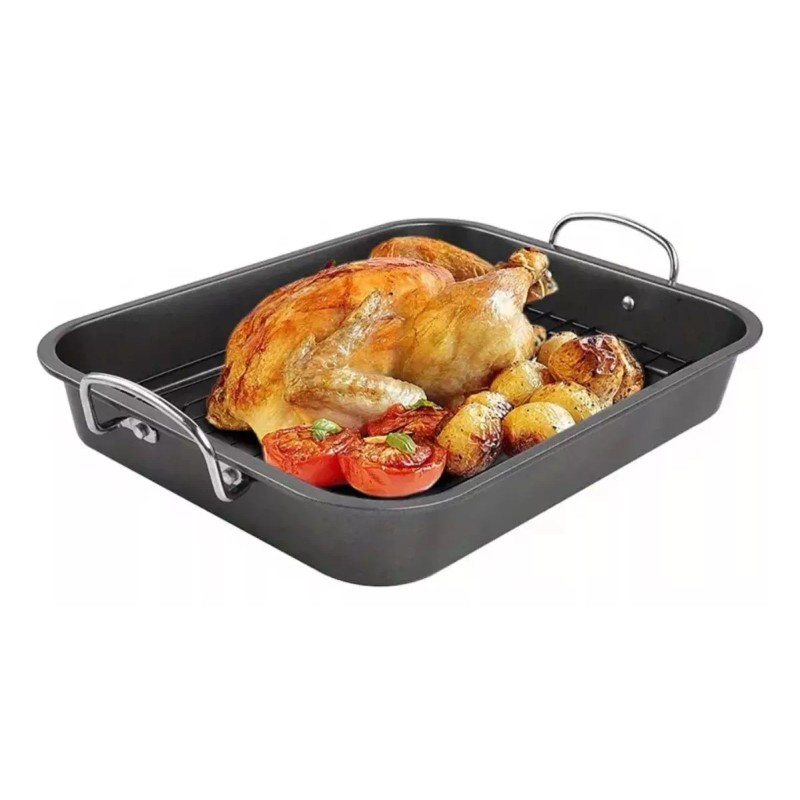 Bandeja Hornear Charola Para Hornear Cocinar Asar Antiadherente Con Rejilla