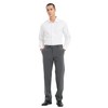 Plaid&Plain Men's Straight Fit Elastic Waistband Dress Pants in Grey