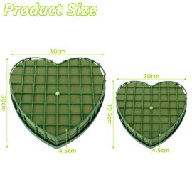 CYEER Pack of 3 Floral Foam Heart with Grid 30 x 30 cm Floral Foam for Fresh Flowers, Wet Foam Heart Floral Foam Brick for Flower Arrangements Flower Foam for DIY Flower Arrangements Wedding Car