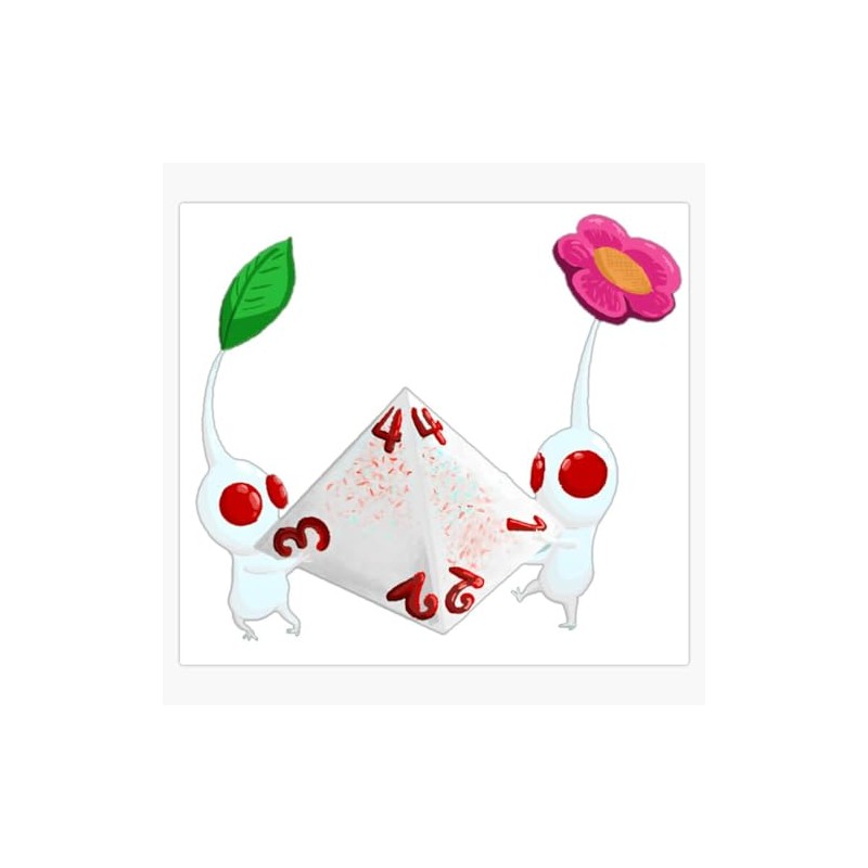 Leyland Designs White Pikmin D4 Bumper Sticker Window Water Bottle