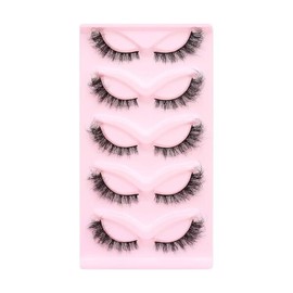 5쌍의 플러피 위스피 고양이 속눈썹 인조 (W0806) [cat] 5 Pairs of Fluffy Wispy Cat Eyelashes (W0806) [cat]