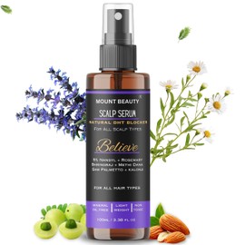 MOUNT BEAUTY Believe Scalp Spray Natural DHT Blocker & Fights Hair Fall | With Rosemary, Saw Palmetto, Amla, Methi & Bhringraj Extracts | Experience Healthier, Fuller & Thicker Looking Hair |100 ml Unisex Serum