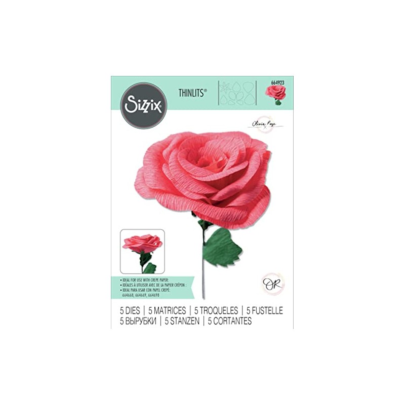 Sizzix Thinlits 5PK Classic Olivia Rose 664923 Die Set, Plastic,