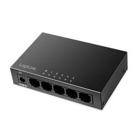 LogiLink 5-Port Gigabit Desktop Network Switch, Metal Housing