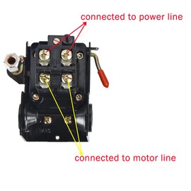  Air Compressor Pressure Switch Pressure with Valve Control Regulators Gauge 90-120PSI Horizontal Switch (Yellow Bottom)