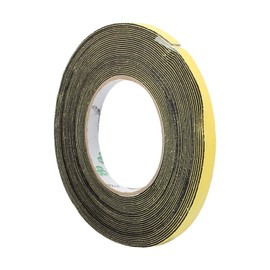 Rebower Single-Sided Foam Tape Self Adhesive, [for Home Fixtures, Daily Use] - 10mm x 1mm / 10m / Black, Yellow / 1Pcs
