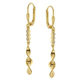 trendor Women's Earrings 925 Silver Gold-Plated Cubic Zirconia Earrings Exquisite Earrings for Women Perfect Gift Idea and Elegant Accessory 68679, Cubic Zirconia