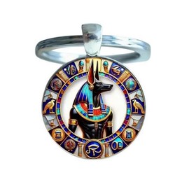 Anubis Egyptian God Printed Keyring Bag Jewelry
