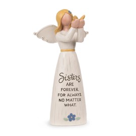 Blossom Bucket Angel Figurine, 5.25 x 3 x 2 inches, Sisters are Forever