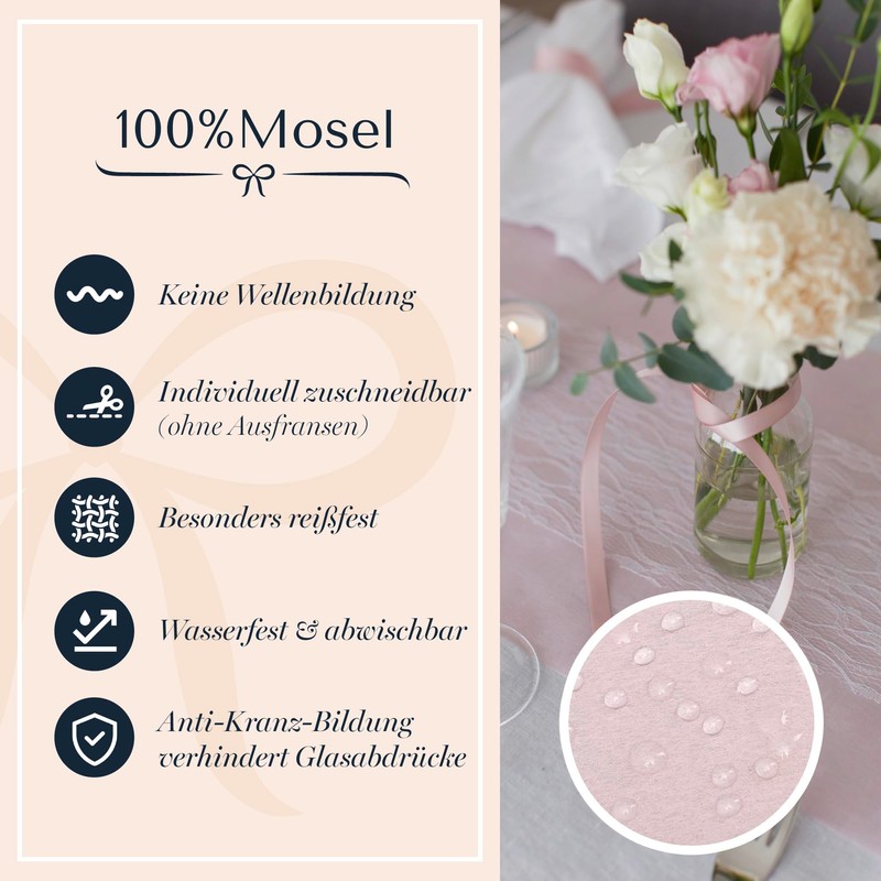 100% Mosel Fleece Table Runner, in Colourful (30 cm x