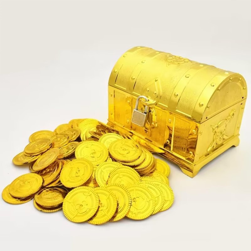 CXNXFD Monete d'oro dei pirati, con tesoro dei pirati, monete