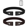 maikun 2 Pack Buckle Free Belt, Black stretch belt, Buckleless