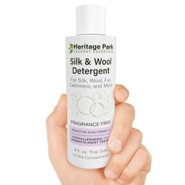 Heritage Park Silk & Wool Fragrance Free, Hypoallergenic, pH-Neutral Laundry Detergent - Dermatologist-tested, Sensitive Skin-Friendly, Enzymes-Free, Ultra Concentrated (4 Fl Oz)