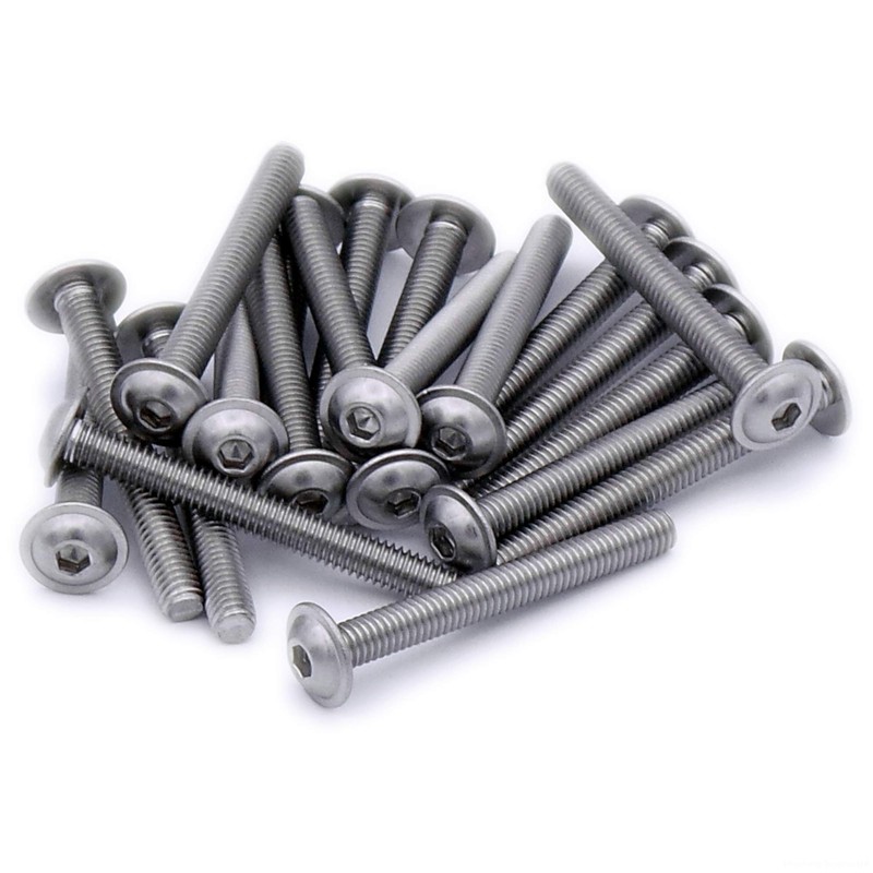 M3 (3mm x 40mm) Flanged Hex Socket Button Machine Screw
