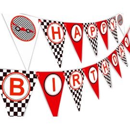 Race Car Birthday Banner Pennant