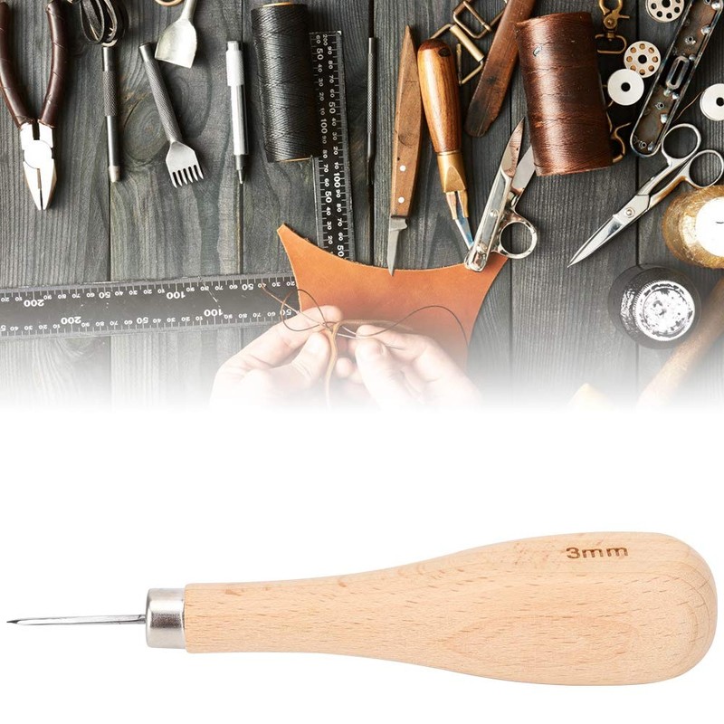 Rhombus Awl Wooden Handle Scratch Awl Beech Handle Diamond Point