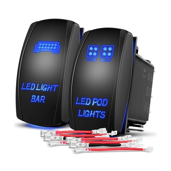 Nilight Nilight 2 Pack Led Pod Lights Rocker Switch Light