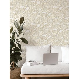 NuWallpaper NUS4300 Merriment Peel & Stick Wallpaper, Cream
