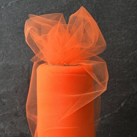 6 Inch x 25-yards Craft Tulle Roll for Wedding Decoration, 1 Roll, Orange, MOR-1365
