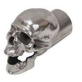 Hammered Aluminum Skull Exhaust Tips - 4", 3", 2.5", 2.25" or 2" (2.25 Inch)