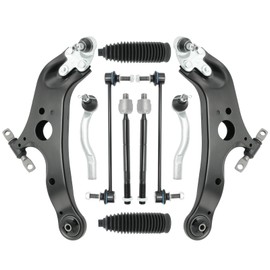 10 pcs Front Suspension Kit Control Arm with Ball Joints, Sway Bar Link, Tie Rod, Compatible with Toyota Sienna 2011-2020