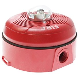 System Sensor PC2RK Ceiling-Mount Outdoor Horn Strobe W/Backbox, 12/24V, Red