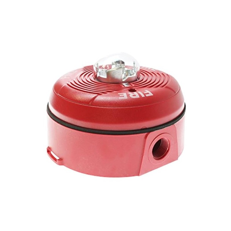 System Sensor PC2RK Ceiling-Mount Outdoor Horn Strobe W/Backbox, 12/24V, Red