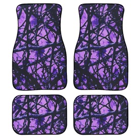 Jndtueit Purple Camo Hunting Automotive Floor Mats Set of 4 Car Accessories with Front & Rear Universal Car Protect Accessories Automobile Interior Decoration for Women Men