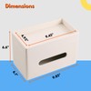 LAMOTI Rectangular Tissue Box Cover with Storage Tray, Leather Facial