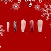 hhdatc Christmas False Nails Kit Red French Tip Snowflake Press