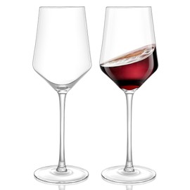 HAHASHOW 2er-Set Lange Stiel-Rotweingläser (520 Ml) Aus Bleifreiem Kristall – Tulpenförmige Kelche Für Hochzeitsgeschenke, Jubiläen & Valentinstag In Premium-Geschenkbox