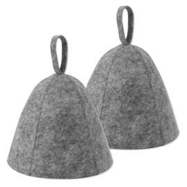 2pcs Sauna Hats for Men Women, Felt Russian Banya Sauna Cap High Absorbent Unisex Sauna Accessories Gift for Steam Shower Bath (Gray)