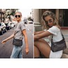 YALUXE Genuine Leather Shoulder Bag Medium Size Handbag Purse Multi