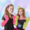 Neon Mesh Gloves, 2 Pairs Long Mesh Gloves, Cosplay, Rhinestone