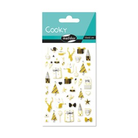 Maildor CY055O Pack of Cooky 3D Stickers (1 Sheet, 7.5 x 12 cm, Ideal for Decorating, Collecting or Gifting, Christmas) 1 Pack