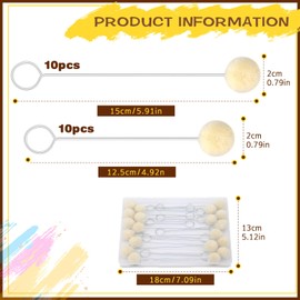 JNENERY Wool Daubers Ball Brush, 20Pcs Leather Dye Kit for Crafts, Daubers with Metal Handle Leather Dye Applicator for Dyeing, Gluing and DIY Projects