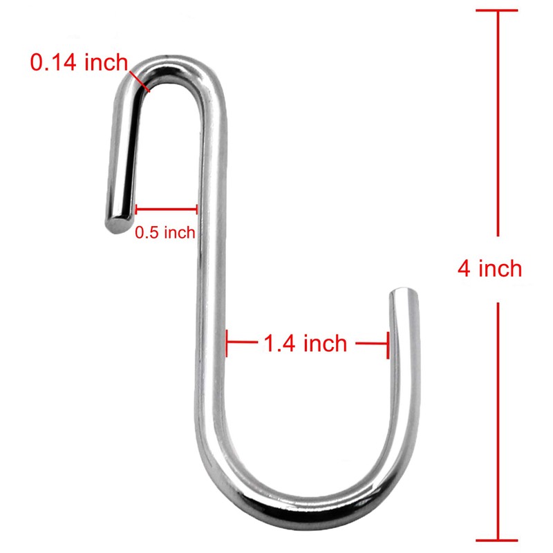 YourGift 10 Pack 4 Inch Heavy Duty S Hooks S