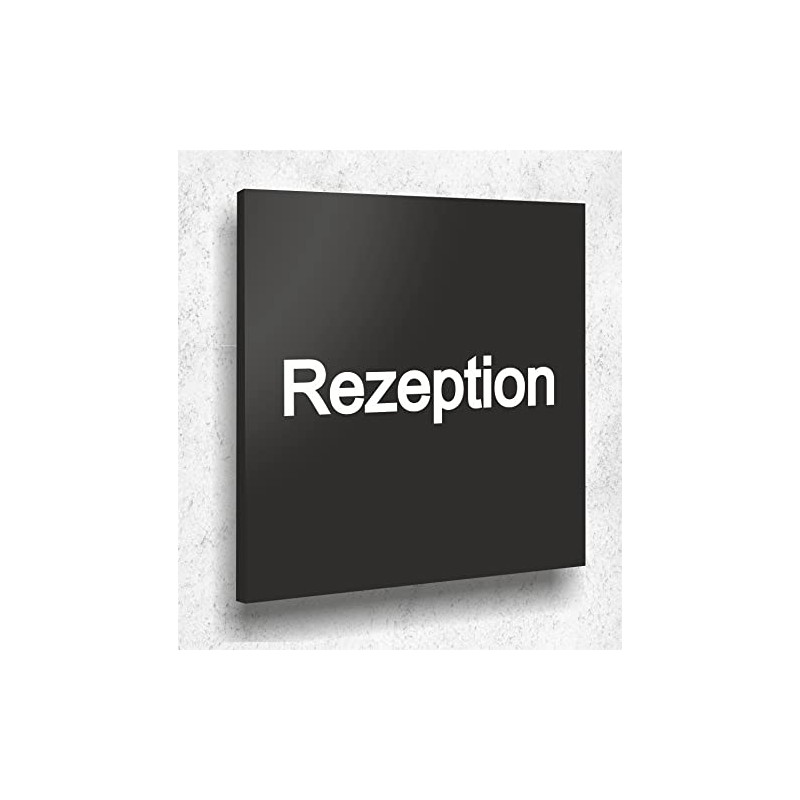Door Sign Reception Sign Black Matt UV Print 12 x