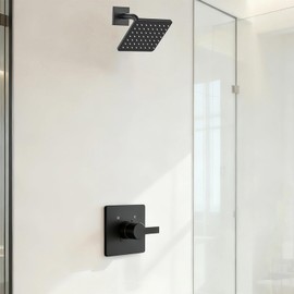 Replacement for Delta 13/14 Series Shower Trim Kit, Compatible with Delta R10000 Shower Faucet Set, Black Shower Head and Handle Set, Matte Black (Cartridge and Valve Not Included)