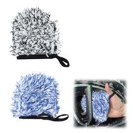 Doyime Car Wash Gloves, Car Wash Mitt (Set of 2), Microfiber Wheel Mitt, Car Wash Supplies, Double Sided Shearling Mitt, Multi-functional Car Wash Mitt, No Shedding, Anti-Scratch, Strong Water