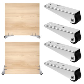 4Pcs Low Profile Casters Wheels 0.9inch Rubber Casters Wheels, Small Fixed Caster Wheel, Mini Long Frame Rigid Caster for Furniture, Drawer, Door, Bookcase, DIY, Vertical or Horizontal Installation