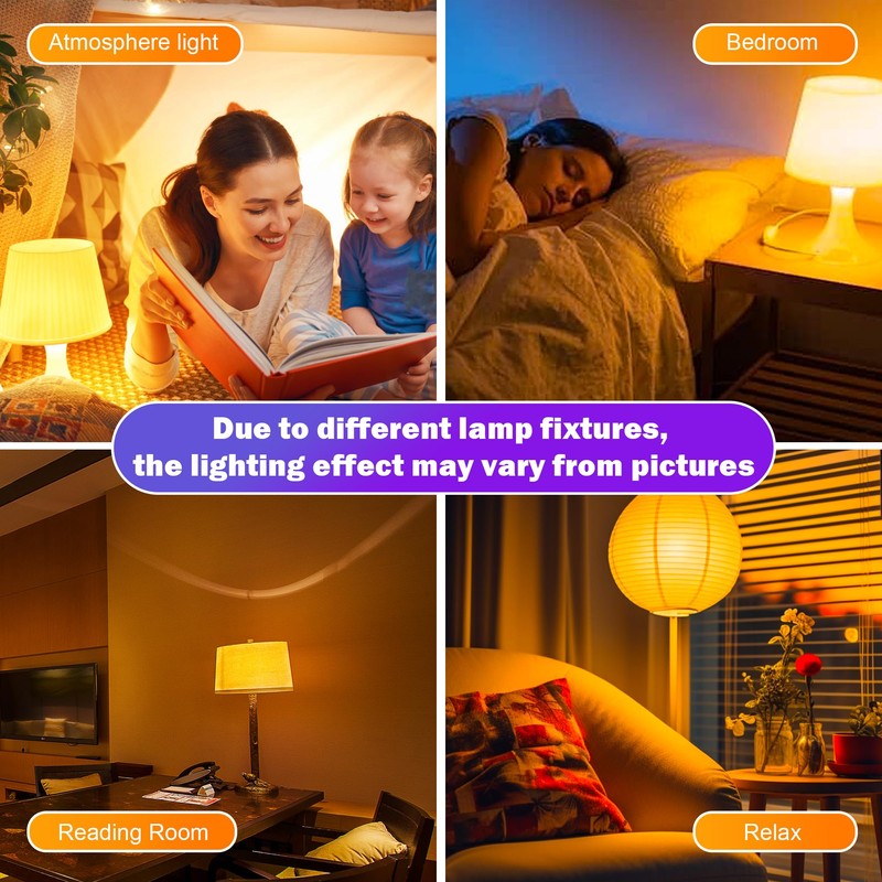 DALUXshop Amber Sleep Light Bulbs, Blue Light Blocking, A19 9W(60