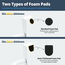 SAYAYO Over Door Towel Rail White Hand Towel Holder with 2 Hooks for Cupboard Drawer Cabinet Kitchen Bathroom Heavy Duty Anti Slip Scratch Protecting Stripe, 2 Pack, 29CM