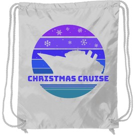 inktastic Christmas Cruise Cold Sunset with Snowflakes Drawstring Bag White 387aa