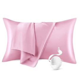 100% Pure Mulberry Silk Pillowcase Silk Pillow Cases for Hair and Skin with Hidden Zipper,6A High-Grade Fibers Dual Sides Silk Pillow Cover for Men and Women. (Pink, Standard(20"*26"))