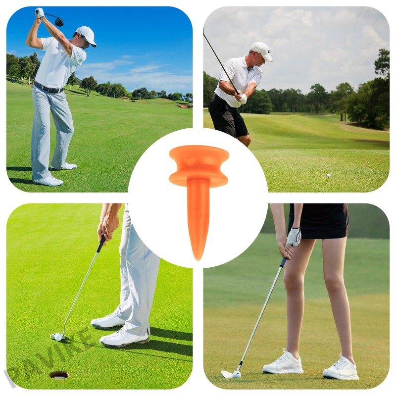 PAVIKE Golf Tee, Rubber Short Tee, 100 Pieces, Golf Accessories,
